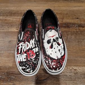 Vans House Of Horror Friday the 13th Classic Slip-on shoes Jason Men's Size 10